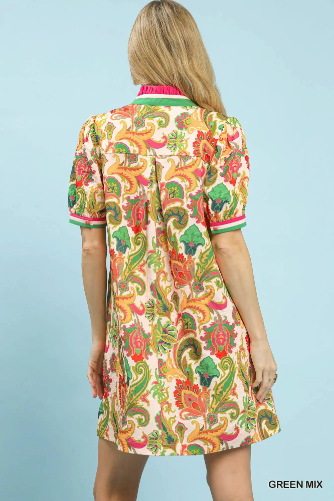 K1479 Green Mix Dress