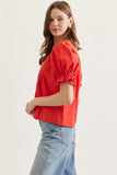 T31011 Red Button Closure Top