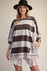 ET72082 Ash Grey Terry Rugby Top