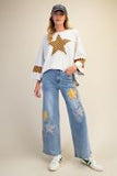 ET71883 Star Patch Terry Tunic
