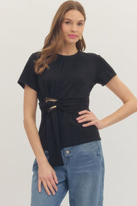 T31275 Black Knit Top