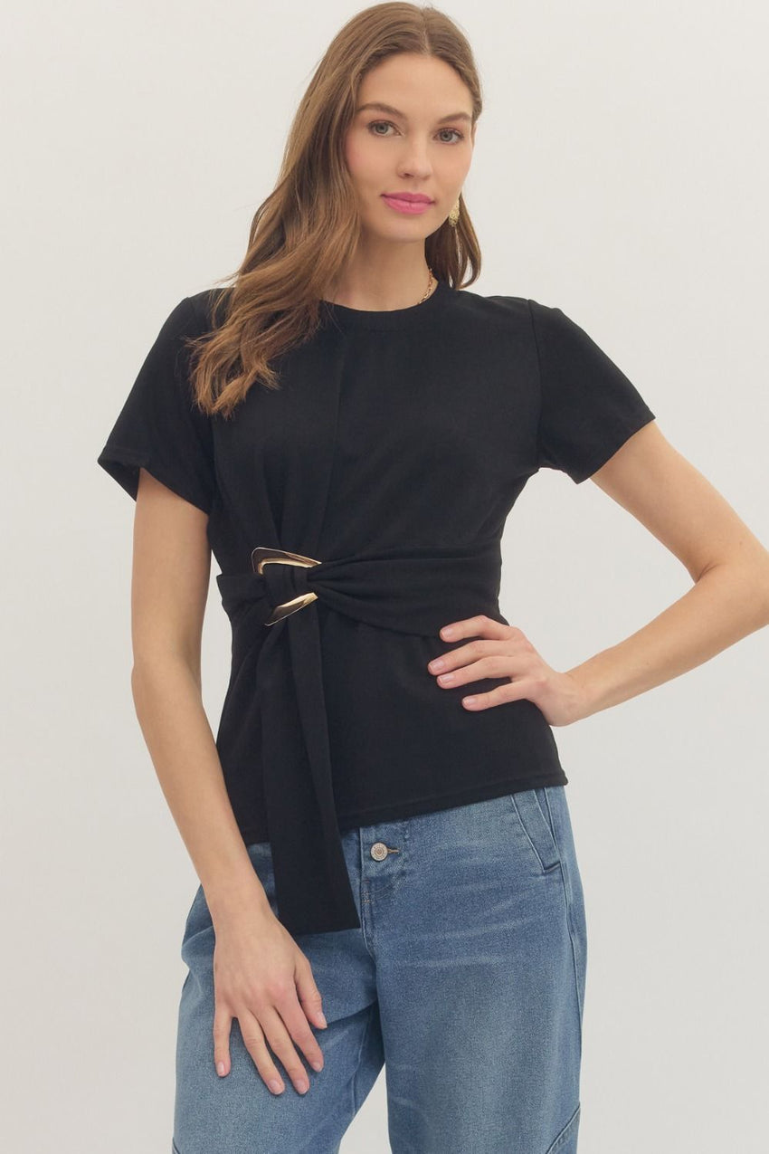 T31275 Black Knit Top
