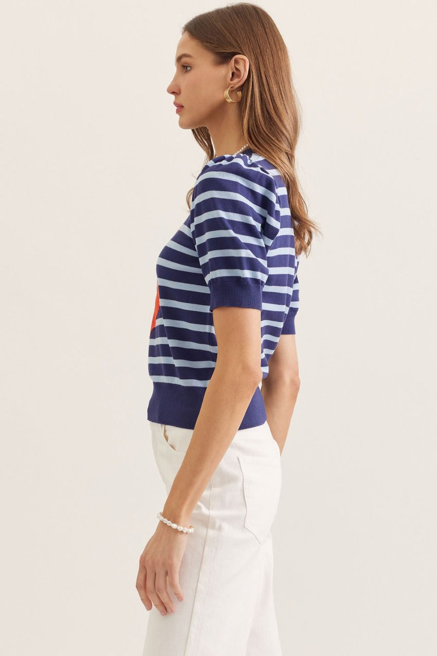 T30685 Navy Anchor Sweater
