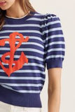 T30685 Navy Anchor Sweater
