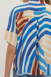 T30359 Printed V-neck Top