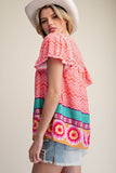 ET79125 Printed Challis Top
