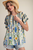 ET79127 Printed Cotton Top