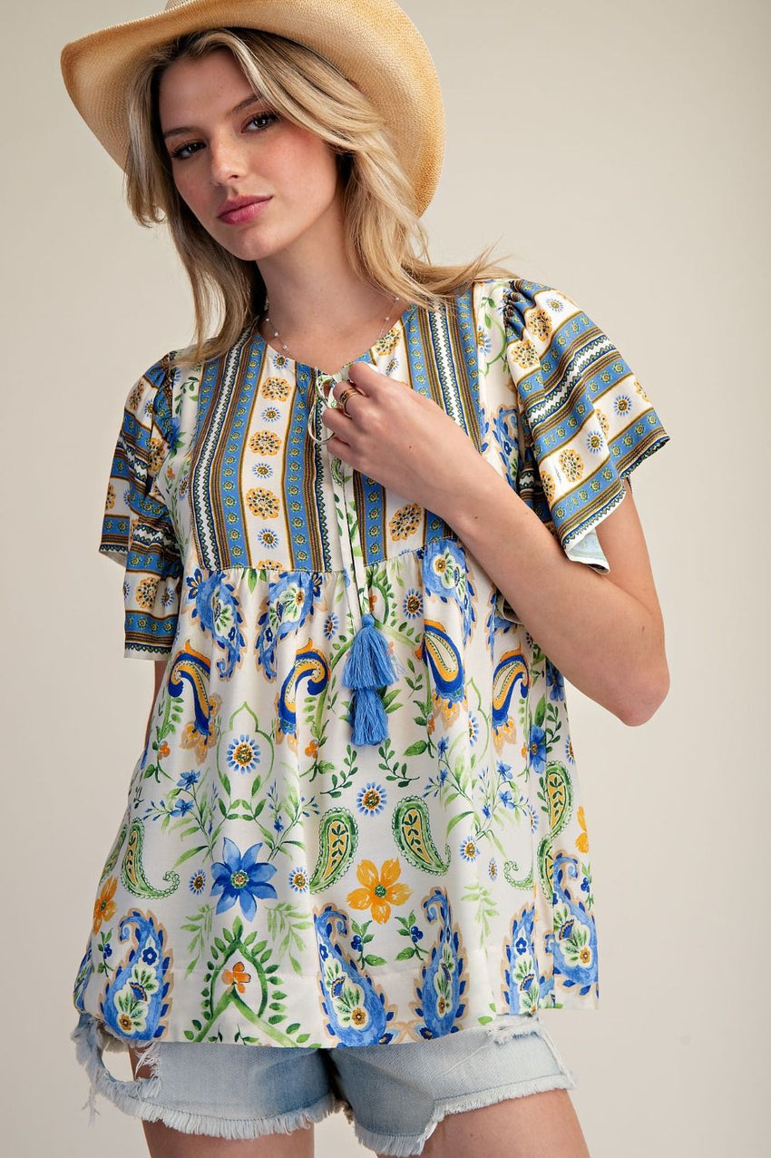ET79127 Printed Cotton Top