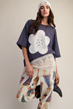 ET19025 Floral Patch Terry Top