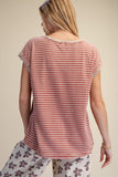 ET29554 Red Striped Top