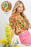 K1589 Peach Floral/Paisley Top