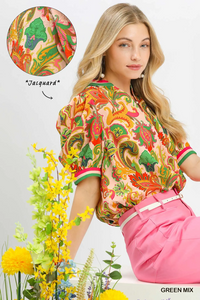 K1589 Peach Floral/Paisley Top