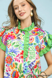 K1974 Green Ruffle Collar