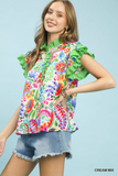 K1974 Green Ruffle Collar