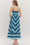D30812 Striped Chevron MIDI Dress