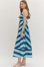 D30812 Striped Chevron MIDI Dress