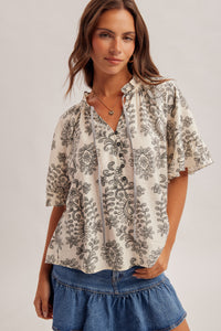 34087 Black Bohemian Top