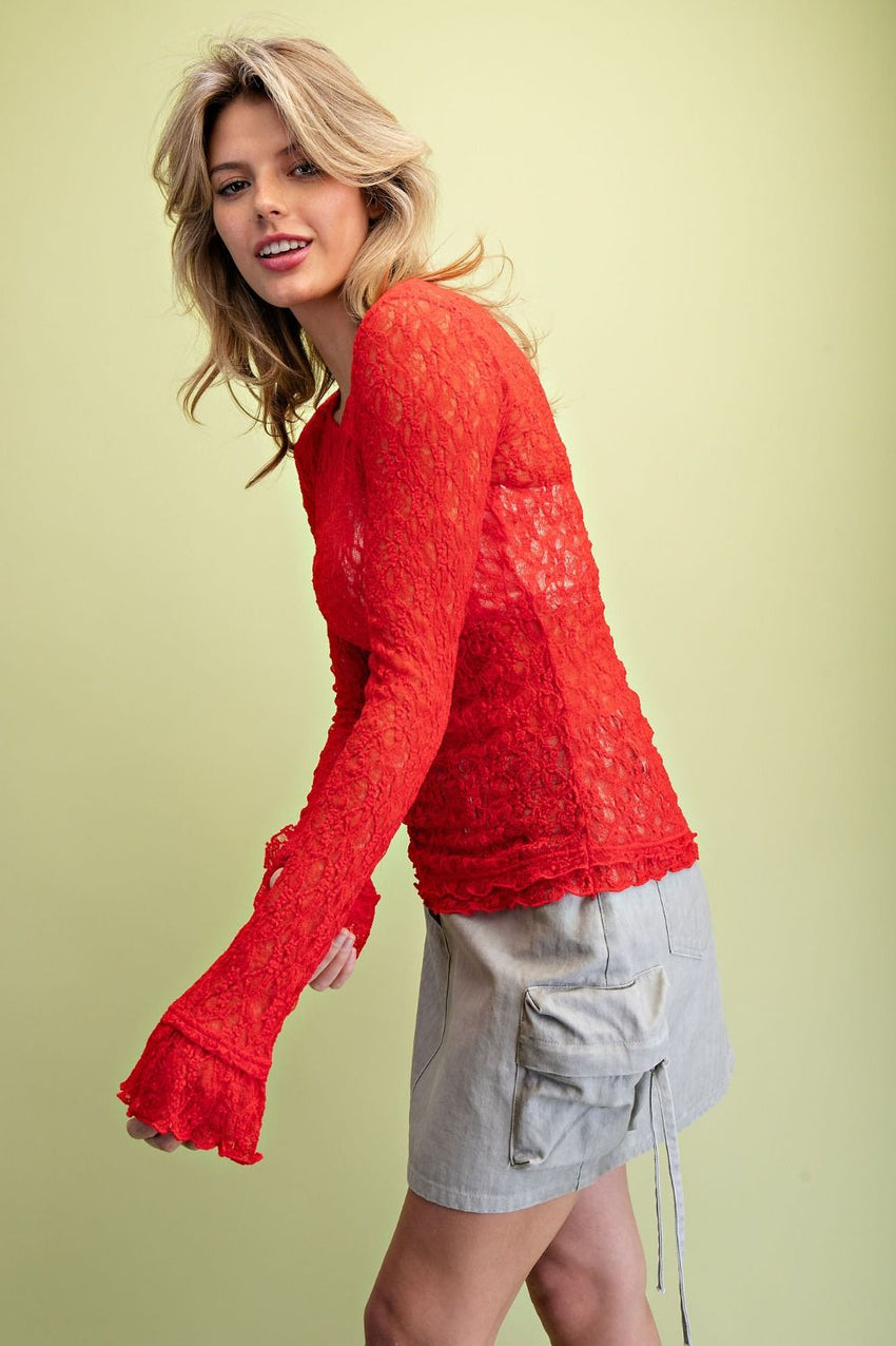 ST100182 LS Lace Top