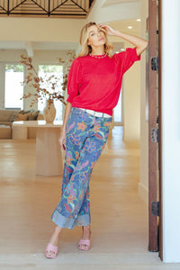 ET90245 Floral Washed Denim