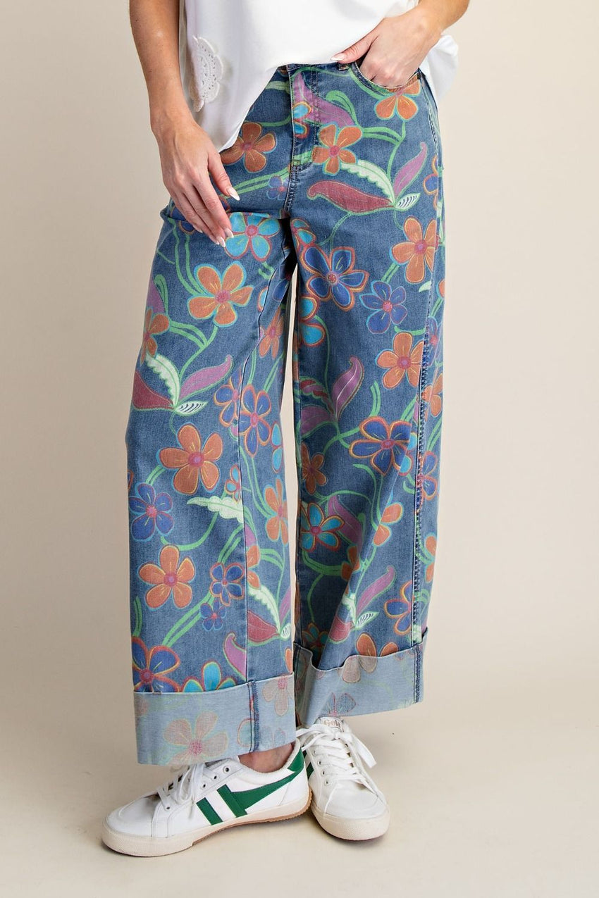 ET90245 Floral Washed Denim