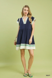 C5976 Linen Flutter Sleeve Dress