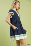 C5976 Linen Flutter Sleeve Dress