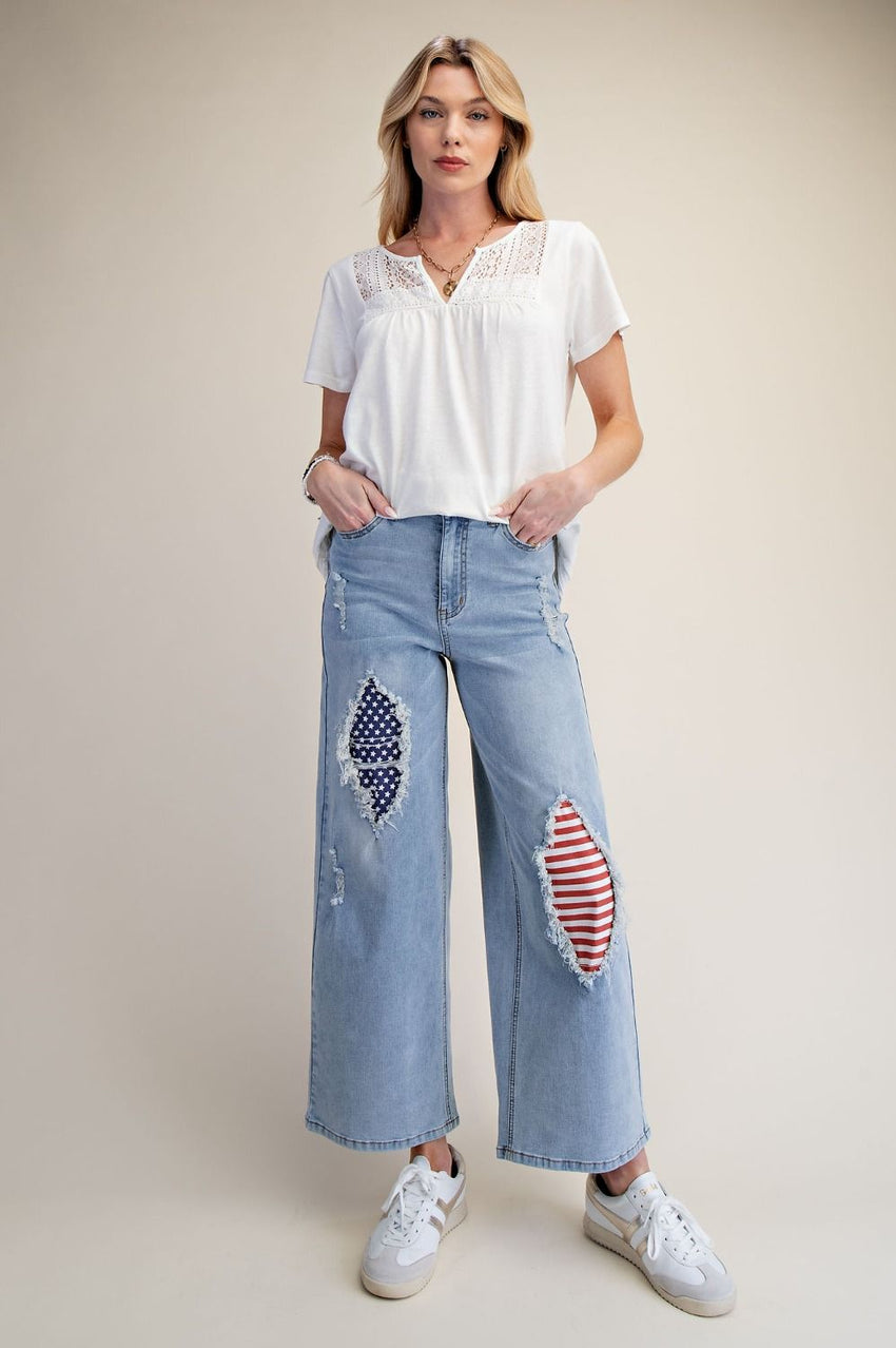 EB57996 Distressed Washed Jeans