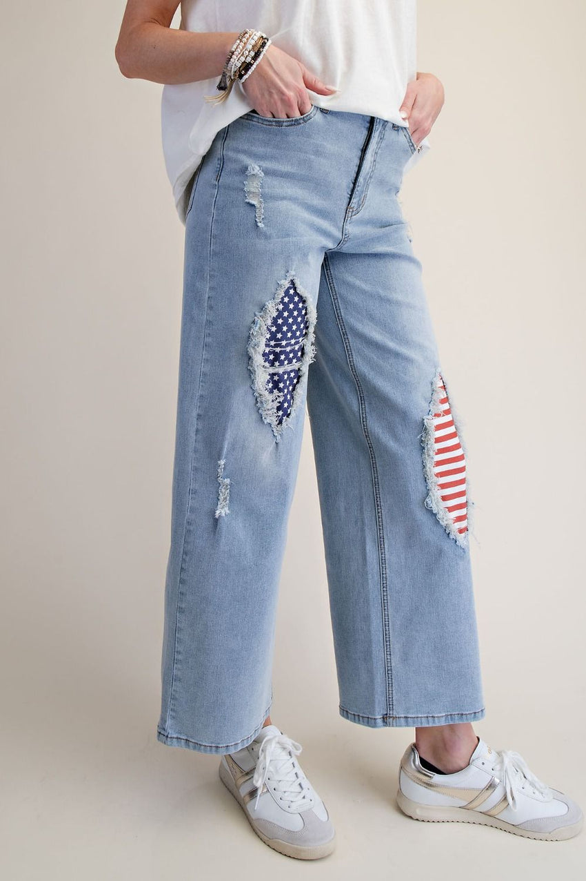 EB57996 Distressed Washed Jeans