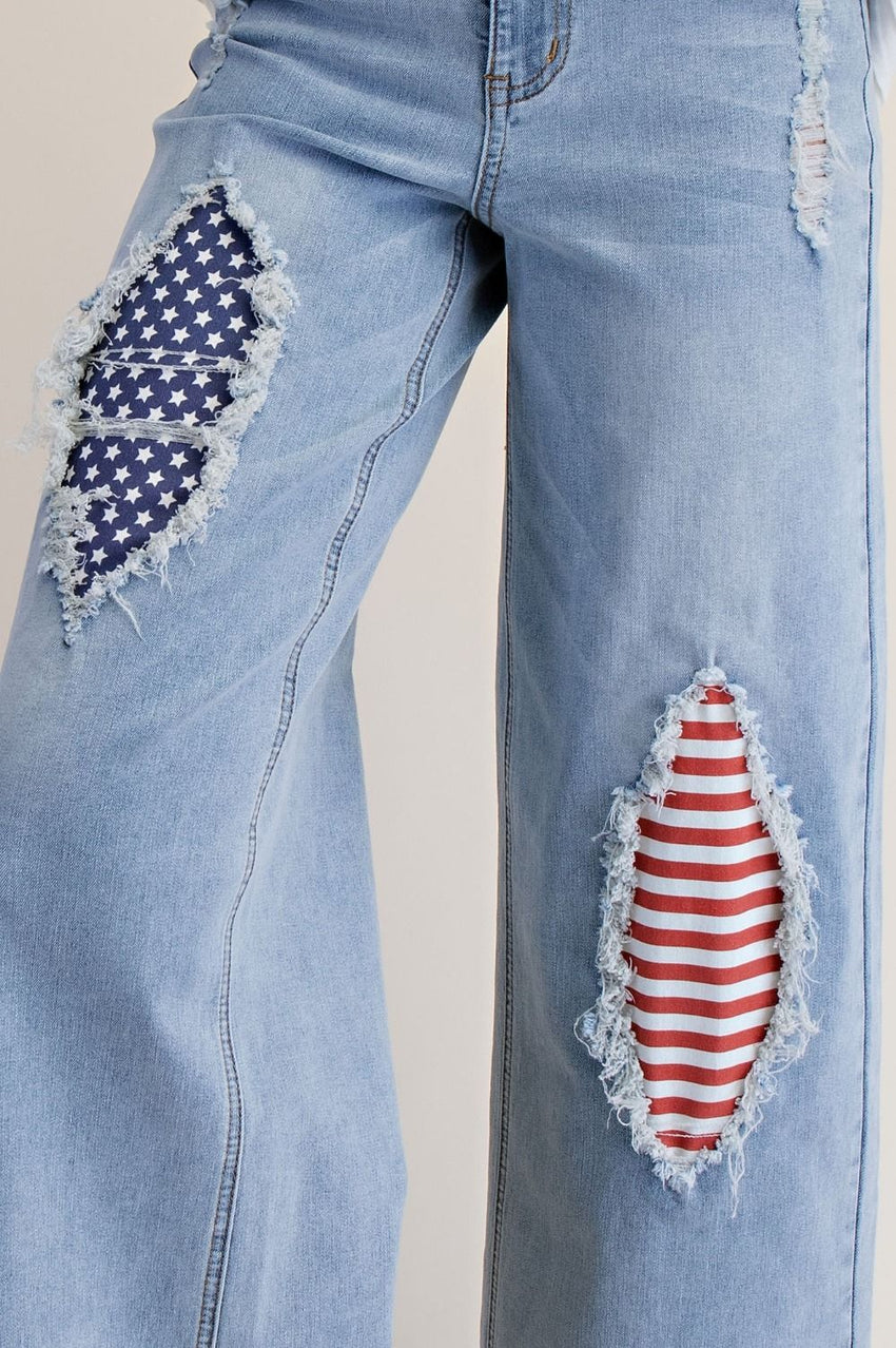 EB57996 Distressed Washed Jeans