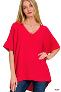 QT-2740D4 V-Neck DOLMAN SS Top
