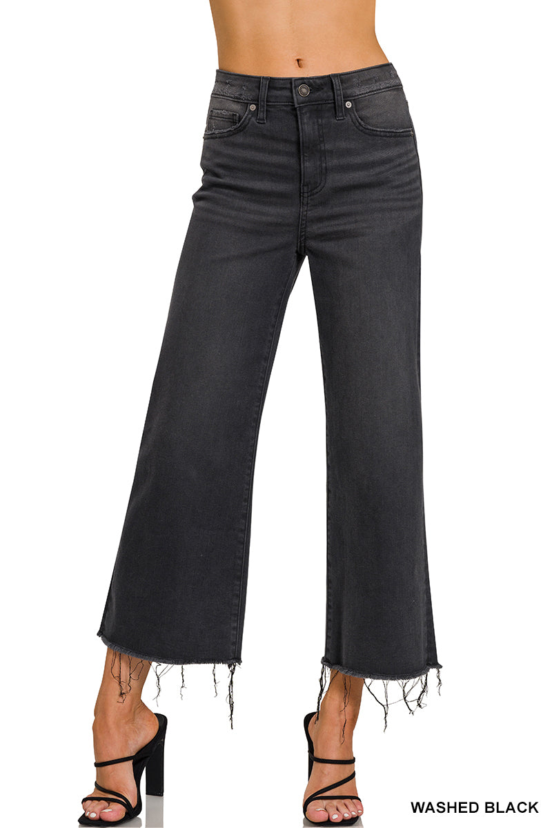 DTP1638BW Washed Black Crop