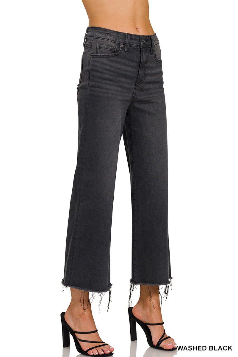 DTP1638BW Washed Black Crop