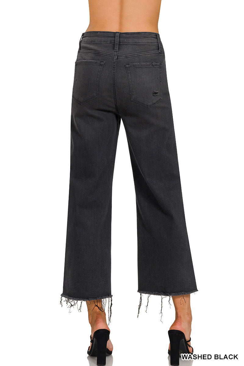 DTP1638BW Washed Black Crop