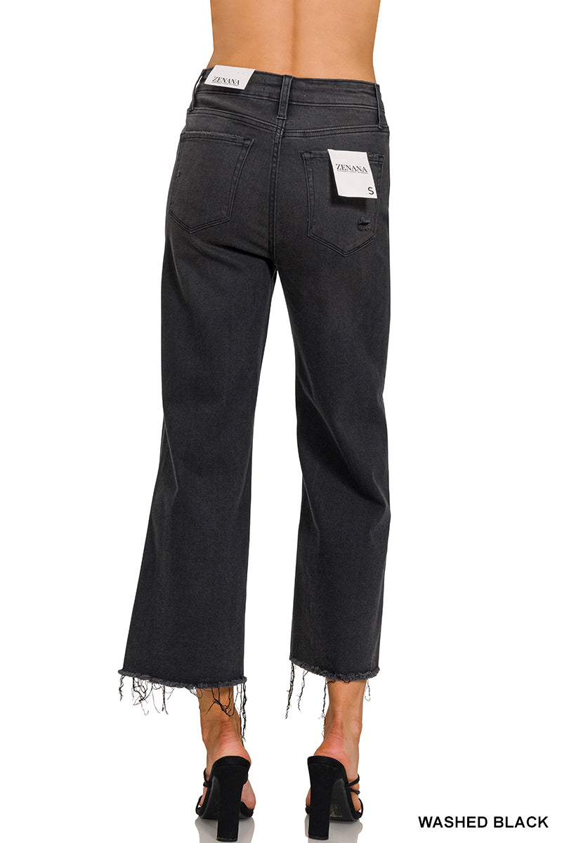 DTP1638BW Washed Black Crop