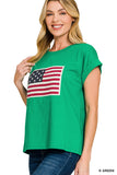 CT-3499Y American Flag Tee