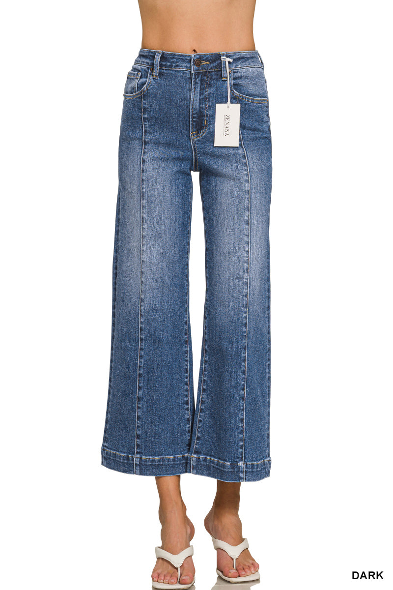 DYP-9555DD  Wide Leg Cropped Denim