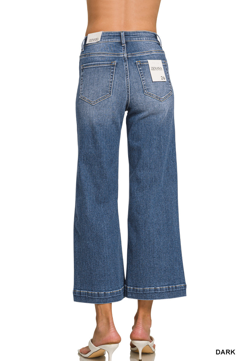 DYP-9555DD  Wide Leg Cropped Denim