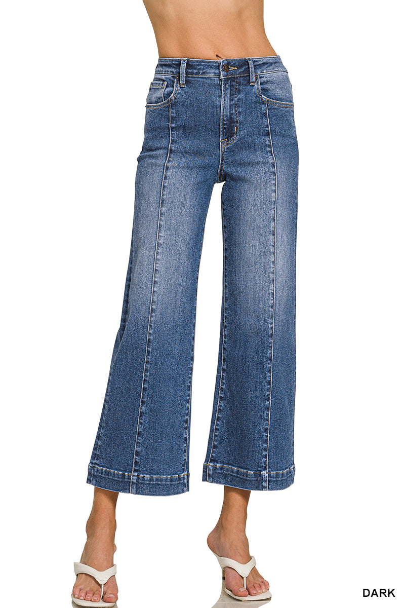 DYP-9555DD  Wide Leg Cropped Denim