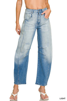 DCP-9561LL Barrel Leg Cropped Denim