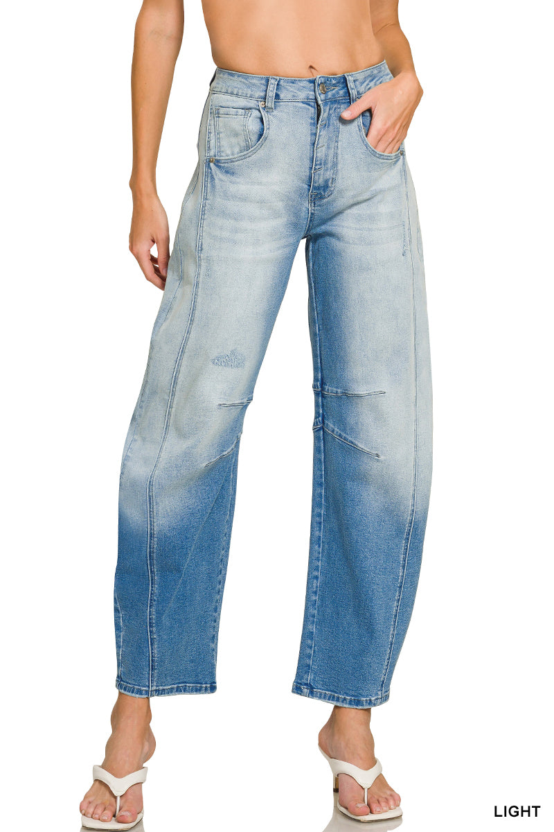 DCP-9561LL Barrel Leg Cropped Denim