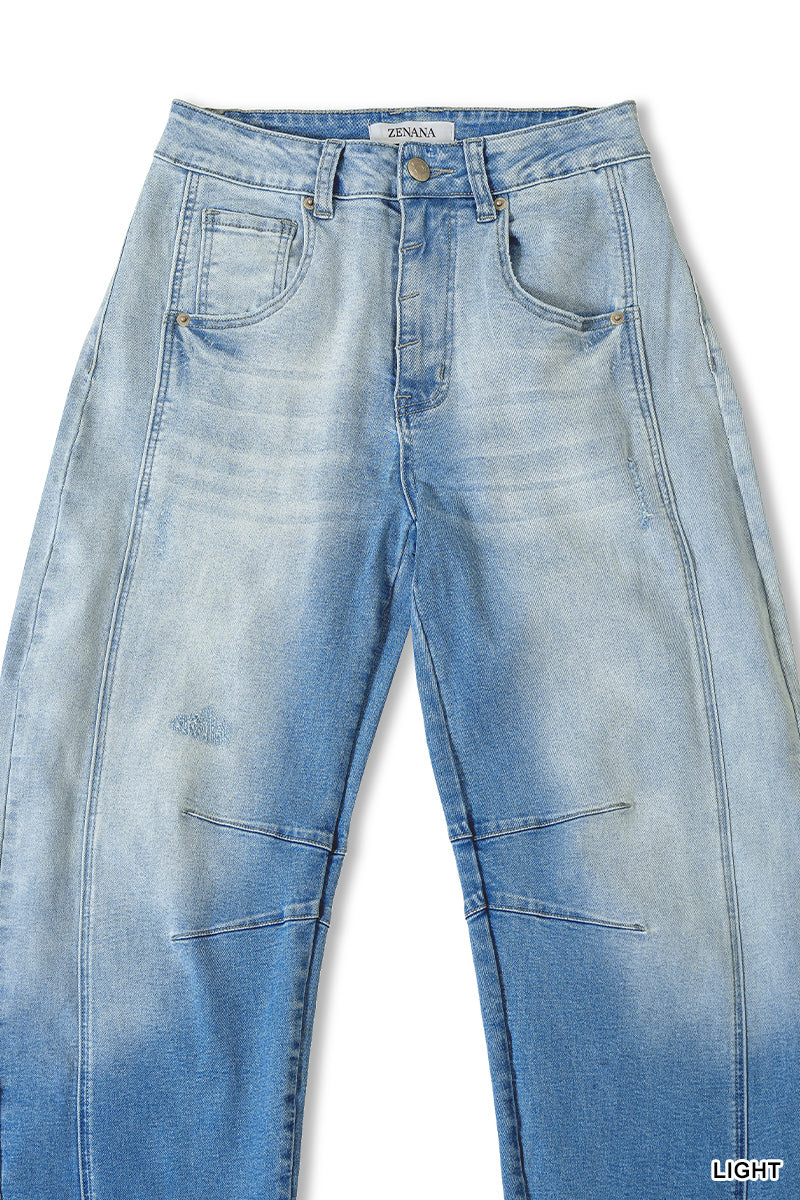 DCP-9561LL Barrel Leg Cropped Denim