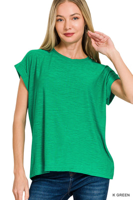 CST-3539Y K Green Cuffed Tee