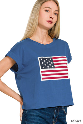 CT-3489Y Lt Blue Flag Tee