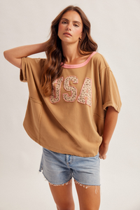 34262 Animal Print USA Top