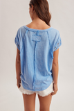 34396 Crochet Lace Sleeve Top