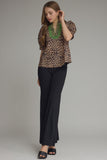 T31886 Lopsrd Print Embroidered Top