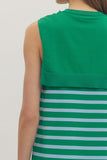 D30817 Green Striped Mini Dress