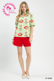K1827 Lt Sage Puff Sleeve Blouse