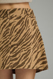 S32904 Brown Zebra Print Skirt