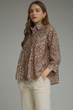 T31379 Leopard3/4 Sleeve Top